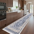 thumbnail image 4 of Roxstand 2'x8' Washable Runner Rug for Hallway Entrance Bedroom Entryway, Vintage Oriental Non Slip Stain Resistant Kitchen Rugs, Blue, 4 of 10