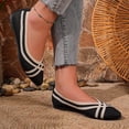 thumbnail image 5 of FRSASU Women's Flats Shoes Pointed Toe Knit Ballet Comfortable Dressy Slip On Flat Classic Ballet office Work Shoes Black, 5 of 9