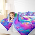 thumbnail image 3 of Erosebridal Colorful Mermaid Fishtail 7-Piece Bedding Comforter Set,Watercolor Ocean Coral King Bedding Sets For Girls,Reversible, 3 of 7