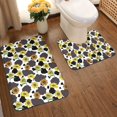 thumbnail image 2 of Xecao Black Cow Sunflowers 2-Piece Vintage Seamless Anti-Skid Mat Set, featuring a stylish pattern for a safe and elegant toilet rug experience, 2 of 6