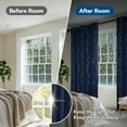 thumbnail image 3 of Deconovo Silver Printed Blackout Curtains - 2 Panels, Wave Dots Pattern, Grommet Top, 42"x45", Thermal Insulated Drapes for Bedroom & Living Room, Navy Blue, 3 of 10
