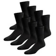 thumbnail image 1 of 8 pairs of Thin Combed Cotton Diabetic Socks for Men & Women, Loose, Wide, Non-Binding Neuropathy Low-Crew Socks (Black, Fit's Shoe Size 7-11), 1 of 4