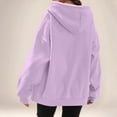 thumbnail image 3 of Dwellite Women's Zip Up Hoodies Oversized Fleece Long Sleeve Sweatshirts Casual Fall Jacket Coat with Pockets Light Purple S, 3 of 6