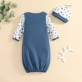 thumbnail image 2 of Dooleck Newborn Sleeper Gowns for Boys Baby Night Gown Cotton Sleeping Clothes 0-6 Months, 2 of 8