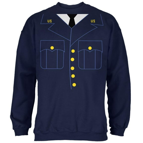 Halloween Military Formal Costume Mens Sweatshirt Navy LG