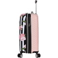 thumbnail image 4 of Betsey Johnson Designer 20 Inch Carry On - Expandable ABS  PC Hardside Luggage - Lightweight Durable Suitcase With 8-Rolling Spinner Wheels for Women Stripe Roses 20in Stripe Roses, 4 of 7