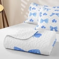thumbnail image 4 of Erosebridal Blue Watercolor Bow Tie Quilt Full for Girls Women,Cartoon Floral Clover Full Bedspread Sets Teens, 4 of 7