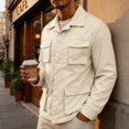 thumbnail image 2 of GrmtClth Men's Cargo Jacket Lapel Collar Button Down Long Sleeve Tops Lightweight Utility Coat Multi Pockets Casual Outdoor Workwear Outerwear, 2 of 9