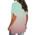 thumbnail image 5 of Yubnlvae Tie-Dye V-Neck Tee - 2024 Summer Gradient Print Casual Top (Trendy Textured Fabric | Tummy Control | Multiple Colors) (White | L), 5 of 6