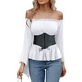 thumbnail image 6 of TrdSipl Women's Renaissance Blouse with Corset Waist Belt Medieval Victorian Off the Shoulder Puff Sleeve Shirts Renaissance Costume Women White XL, 6 of 7