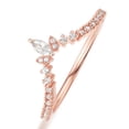 thumbnail image 2 of 18K Rose Gold Marquise Moissanite V Shaped Wedding ring for Women, 2 of 5