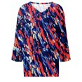 thumbnail image 2 of Gibobby Casual Playera de Manga Corta para Mujer Camiseta manga corta con cuello en V y estampado teñido anudado para mujer(Azul,CH), 2 of 5