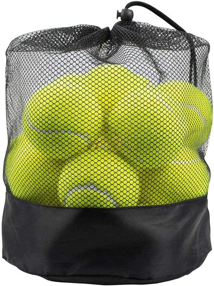 URBEST 12 Pack Green Advanced Training Tennis Balls Practice Ball with Black Mesh Carry Bag 
