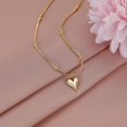 thumbnail image 4 of Cute Heart Necklace Petite Gold Heart Charm Choker Necklace Cube Heart Charm Choker 14K Gold Plated Beaded Chain, 4 of 5