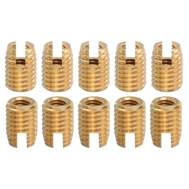 Unique Bargains Inserts Filetés Auto-Tanchants, Lot de 10 Écrous en Laiton M6 M10x14