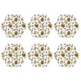 thumbnail image 2 of Fuzoiu Honey Print Leather Coasters Set,Drink Coasters Set of 6,for Tabletop Protection, Durable PVC Coasters,Home Décor and Housewarming Gift,Hexagon, 2 of 7