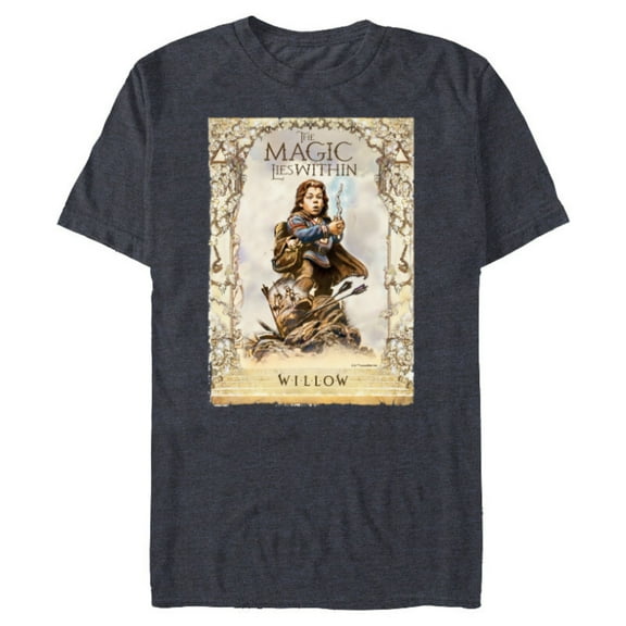 Lucasfilm Willow Movie The Magic Lies Within Archway Battle - Short Sleeve Blended T-Shirt for Adults - Customized-Navy Heather