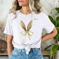thumbnail image 2 of Mujeres Pantalones Cortos de Manga Corta Impresa Floral Cuello Redondo Superior / Camisa Poliéster, Blusa Casual de Moda para el Uso Diario Del Hogar, 2 of 5