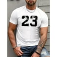 thumbnail image 1 of Playera Hombre The LabelMens Fashionable 23 Print T-Shirt - Stylish Short Sleeve Crew Neck for Comfortable Summer Outdoors Tee For Adult, Men, Women, Teen, Teenager, Adolescent, YouthFather's Day,, 1 of 7
