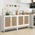thumbnail image 5 of Eureka Accent Storage Cabinet, Boho Farmhouse Rattan Sideboard Buffet with Doors and Shelves, Wooden Cupboard Console Table White Wood Finish Wood,, 5 of 5