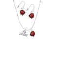 thumbnail image 2 of Delight Jewelry I 'Heart' Lacrosse Red Lucky Ladybug Necklace and Dangle Earrings Set, 2 of 6