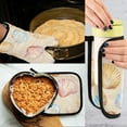 thumbnail image 5 of Yayeee Oven Mitts and Pot Holder Set of 2 Heat Resistant Kitchen Gloves Baking Hot Pad, Watercolor Seashell, 5 of 5