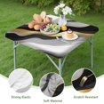 thumbnail image 4 of Black White Gold Marble Pattern Square Fitted Tablecloth with Elastic Edge,Square Table Cover,Washable Elastic Table Cover for Home Kitchen Party Decor 36"x36", 4 of 6