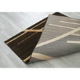 thumbnail image 3 of HR HANDCRAFT RUGS HR Monochromatic/Linear Design Contemporary Hand Carved Area Rug Chocolate - 7'5" x 10', 3 of 5