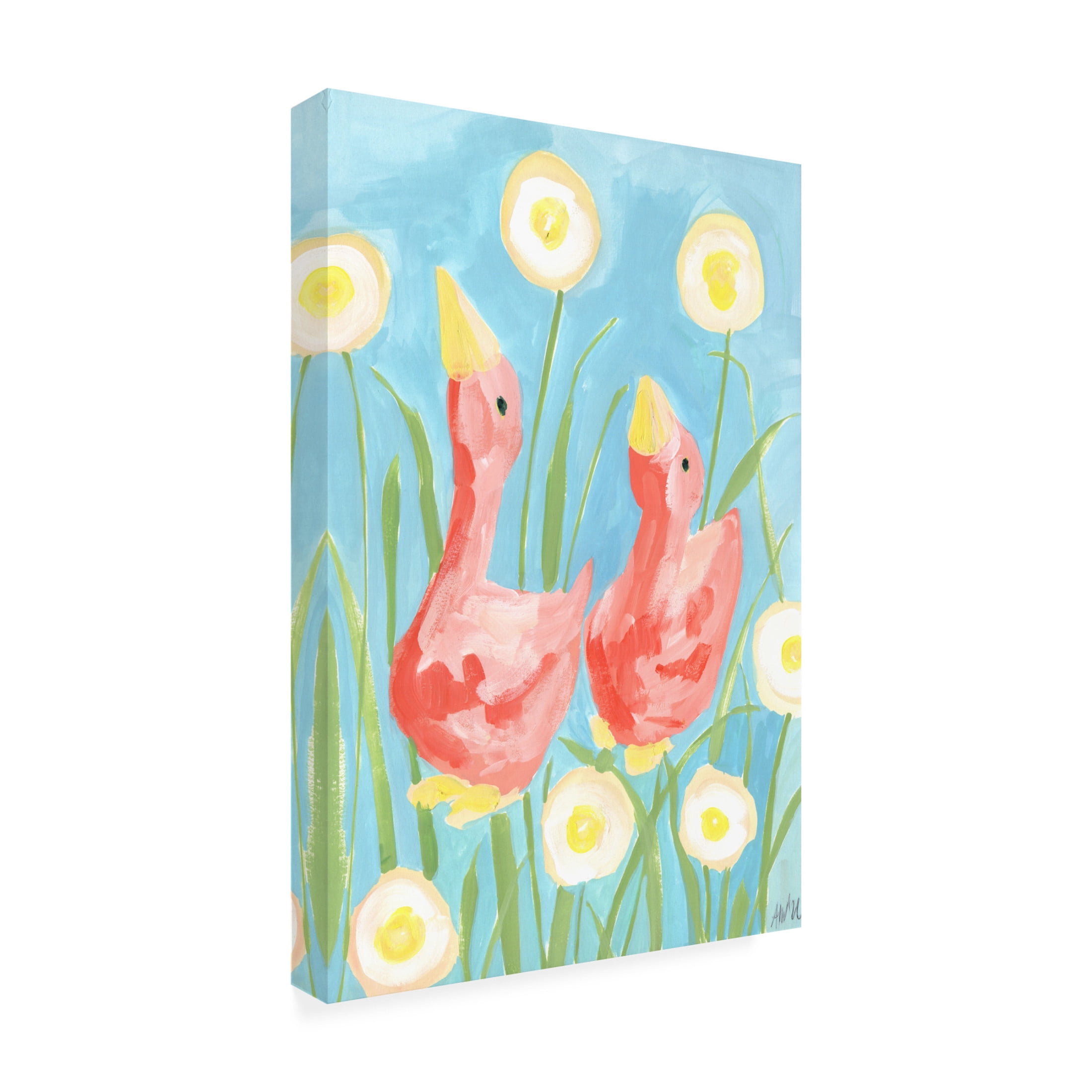 Trademark Fine Art Ania Zwara  Coral Gees In The Garden Canvas Wall Art