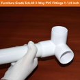 thumbnail image 2 of Accesorios de PVC de 3 vías LetsFix 1-1/4 (paquete de 10), aptos para muebles, 2 of 7