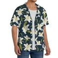 thumbnail image 2 of Pofeuu Lilies Flowers Print Mens Casual Short Sleeve Shirts Beach Summer Spread Collar Pocket Tops Men's Casual Short-sleeved Shirt-Medium, 2 of 5
