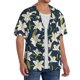 thumbnail image 2 of Balery Lilies Flowers Camisa Casual de Manga Corta con Botones para Hombre, Texturizada, Estilo Cubano, para Playa, Verano-3X-Large, 2 of 5