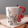 thumbnail image 2 of 240Ml, Music Ceramic Mug Cute Coffee Tea Milk Stave Mugs and Cups with Handle Novelty Gifts,Blue Saxophone, 2 of 5