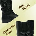 thumbnail image 4 of BURUDANI Girl's Kid's Cute Zipper Flat Heel Mid Calf Boot Shoes BLVD-K BLACK/PU Size 9, 4 of 5
