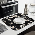 thumbnail image 2 of 2 Pcs Daisy Floral Dish Drying Mat - 16 X 18 Inch Absorbent Microfiber Kitchen Counter Mat – Quick-Dry Dish Rack Alternative, Dish Drying Pad for Dishes, Cups, Utensils, Pots & Pans, 2 of 3