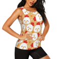 thumbnail image 2 of Xecao Cartoon Chicken print women's scoop neck, loose-fit workout tank tops for the gym., 2 of 9