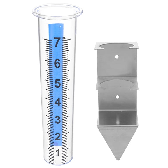 WHAMVOX Rain Gauge with Stainless Steel Rack Holder Rainfall Measuring Device for Outdoor Garden and Farm Patio Rain Measurement Tool