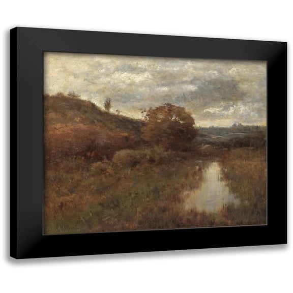 Wyant, Alexander H 14x12 Black Modern Framed Museum Art Print Titled - Autumn Landscape and Pool