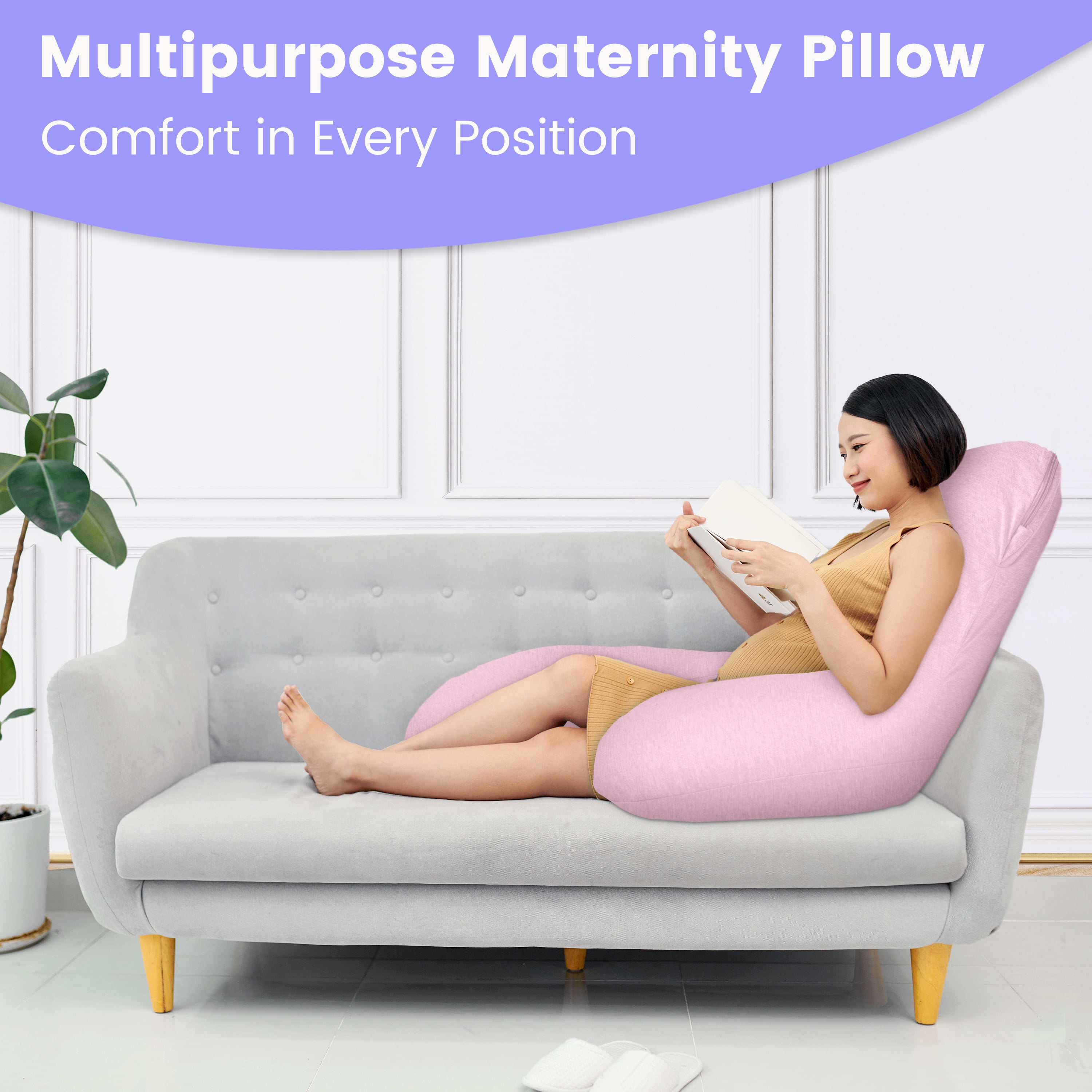 Buy Pillow Capital Full Body Pregnancy Pillow – U Shaped Surgery Recovery  Pillow for Back, Hip, Knee and Neck Pain - Washable 100% Percale Cotton  Cover Online at desertcartCyprus
