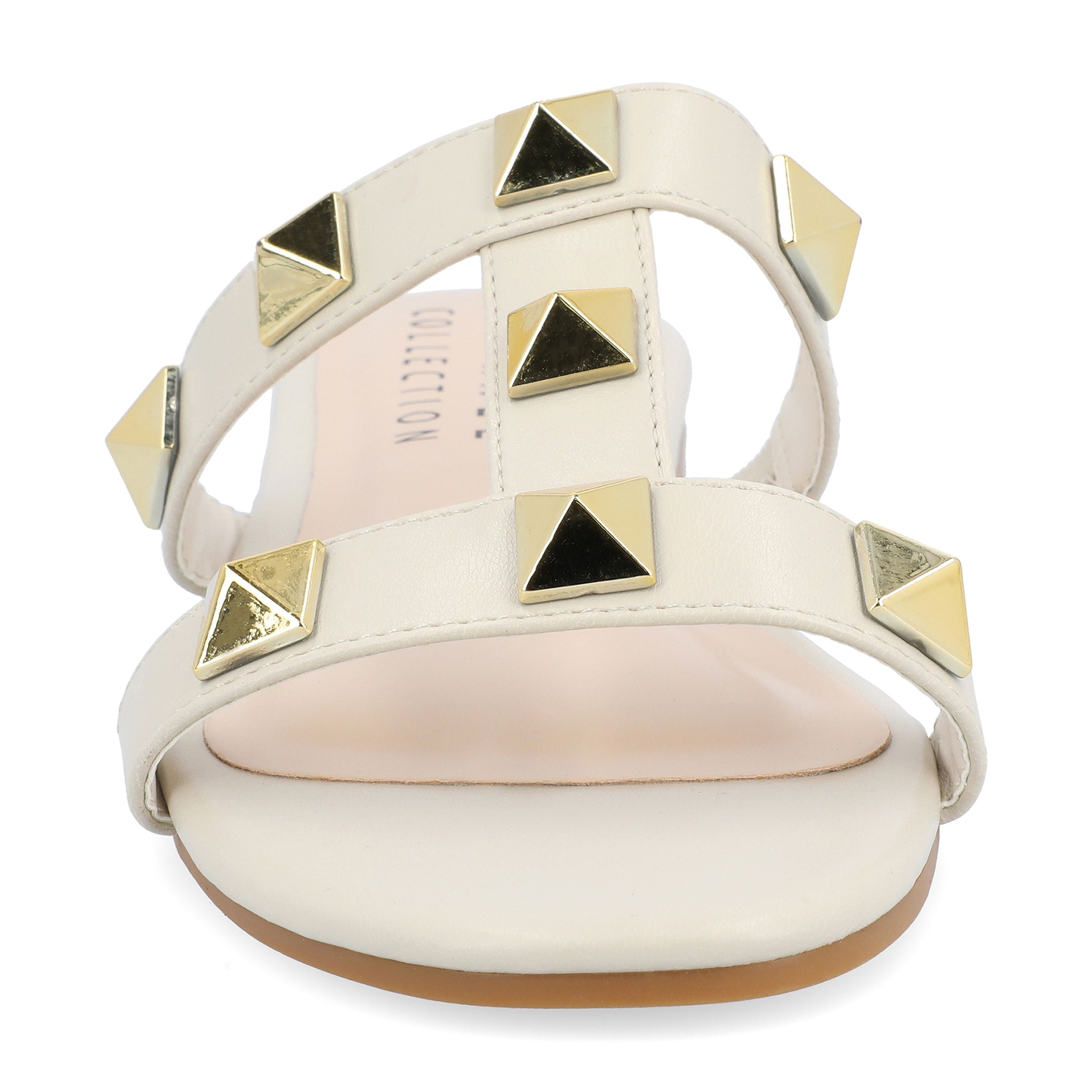 Journee Womens Kendall Studded Slide Flat Sandals