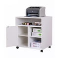 thumbnail image 1 of Basicwise QI003556.W 26 x 23.75 x 19.75 in. Printer Kitchen Office Storage Stand with Casters, White, 1 of 1