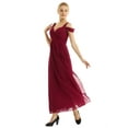thumbnail image 4 of iEFiEL Women Ladies Chiffon Off-The-Shoulder Side Split Long Bridesmaid Dress Evening Prom Gown, 4 of 7