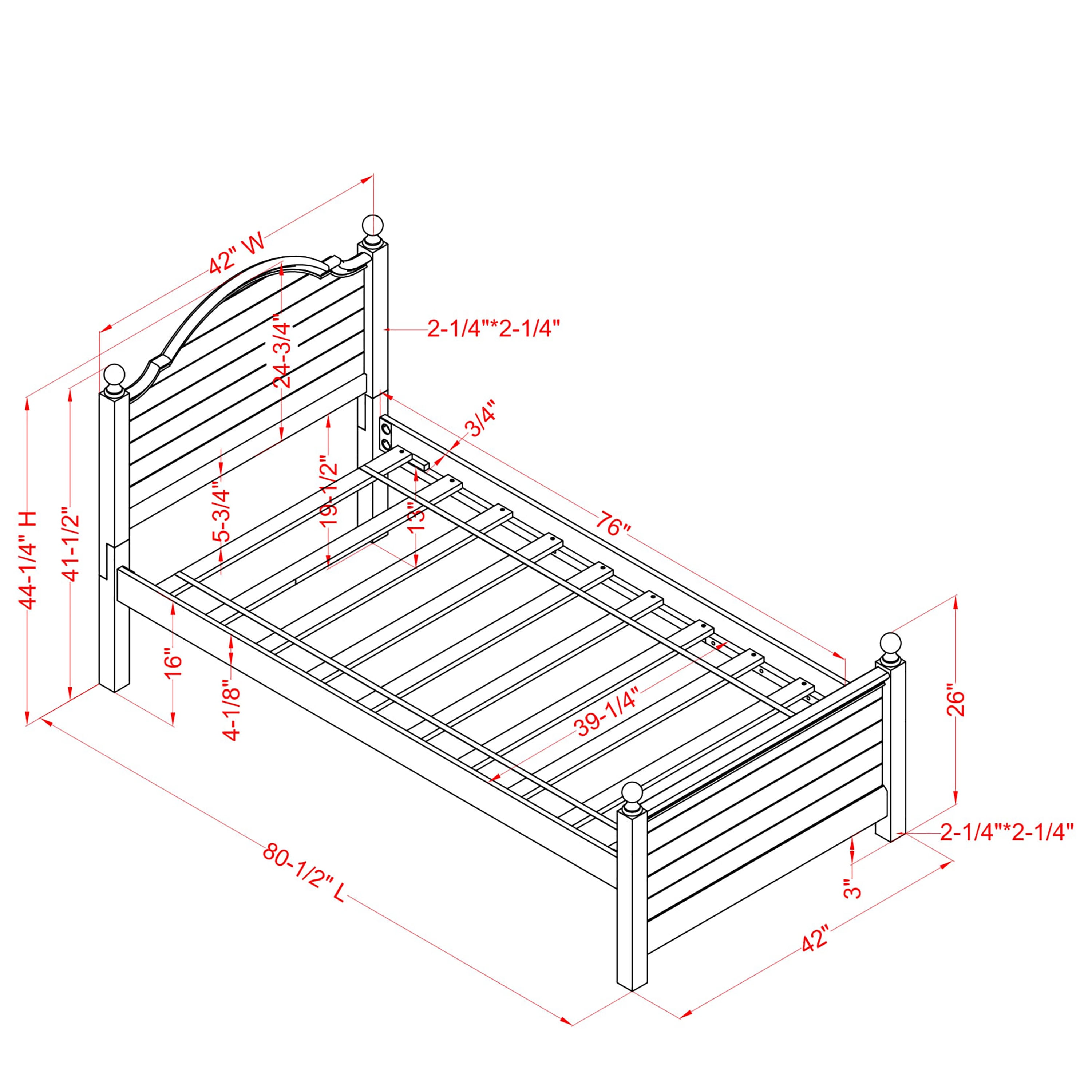 Furniture of America Taylor Mattress Ready Wood Blue Twin Kids Bed