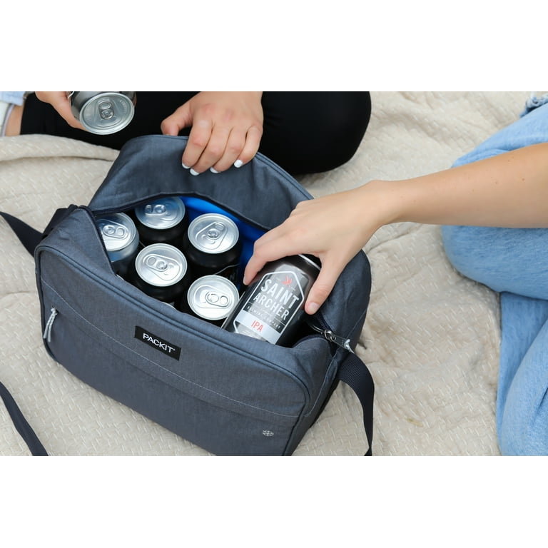 PackIt 15 Can Freezable Zuma Lunch Bag Soft Side Cooler - Black 