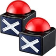 thumbnail image 1 of Zumbador de juego de 2 uds, zumbadores de respuesta para espectáculo de juegos con luz y sonido de alarma, caja de botón de espectáculo, juguete de utilería para concurso de fiesta, 1 of 5