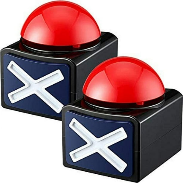 Zumbador de juego de 2 uds, zumbadores de respuesta para espectáculo de juegos con luz y sonido de alarma, caja de botón de espectáculo, juguete de utilería para concurso de fiesta