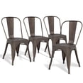 thumbnail image 7 of CL.HPAHKL Dining Chairs Set of 4, Metal Kitchen Chairs 330LBS Weight Capacity, Stackable Indoor Outdoor Chairs for Kitchen Dining Room Café Restaurant Bistro Patio Bar Chairs, Bronze, 7 of 7