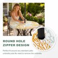thumbnail image 5 of Round Outdoor Tablecloth with Umbrella Hole and Zipper, Orange Gray Coral Coastal Fitted Table Cover with Elastic Edge for 36-44 Inch, Summer Beach Seaside Nautical Waterproof Patio Tablecoths, 5 of 9