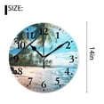 thumbnail image 2 of 14 Inch Wall Clock Battery Operated Silent Clock Decorative for Office, Kitchen, Outdoor, Living Room，Tropic Paradise Beach Beautiful, 2 of 4