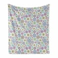 thumbnail image 1 of Pastel Soft Flannel Fleece Throw Blanket, Ornate Different Kinds of Flowers Colorful Flourish Vintage Field Meadow Yard, Cozy Plush for Indoor and Outdoor Use, 50" x 60", Multicolor, by Ambesonne, 1 of 6